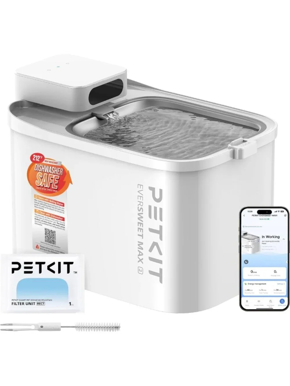 Automatic Cat Water Fountain - 3L Dishwasher Safe, Cordless, Motion Sensor